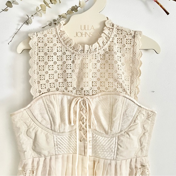 Ulla Johnson Sabrina Lace-Up Sweetheart Mini Dress Ivory 6 NWT - Picture 10 of 16
